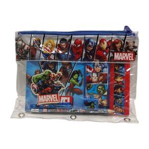 Marvel Avengers Soft Pencil Case School Supplies 8-pc Kit Sticker Book Notepad